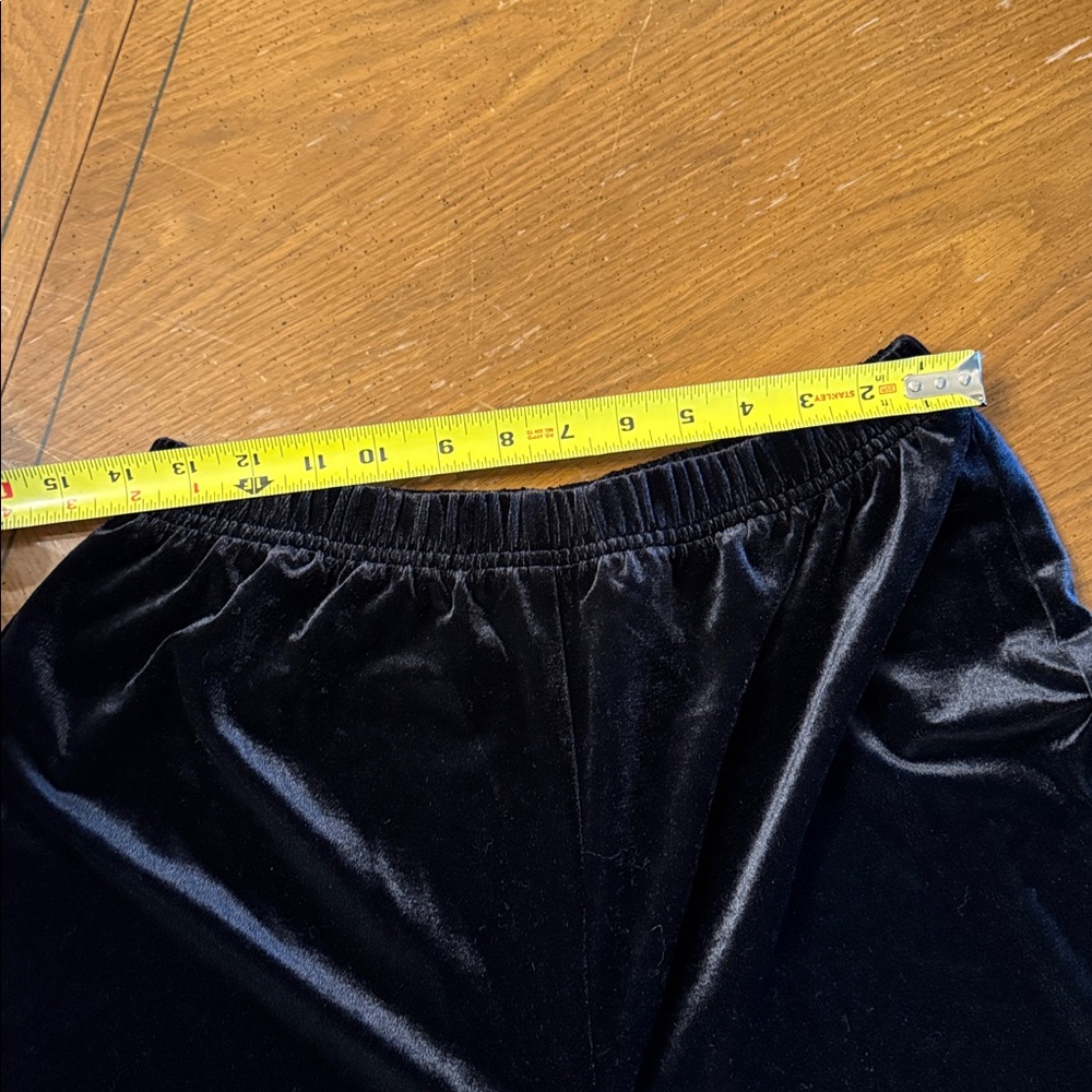 Vintage 90s Velvet 2-Piece Set Pull on Pants Sleeveless Top Black M Yi Lin EUC - Picture 8 of 14